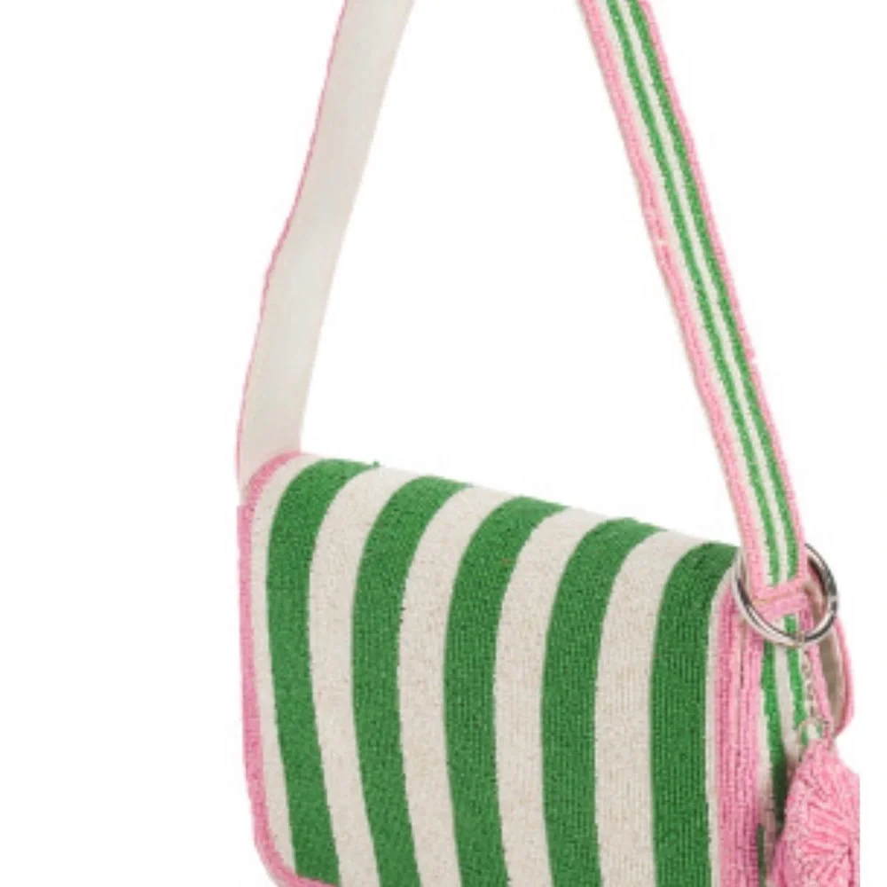 Viral Made in India Beaded Yin Yang flap Shoulder Purse - Picture 3 of 6